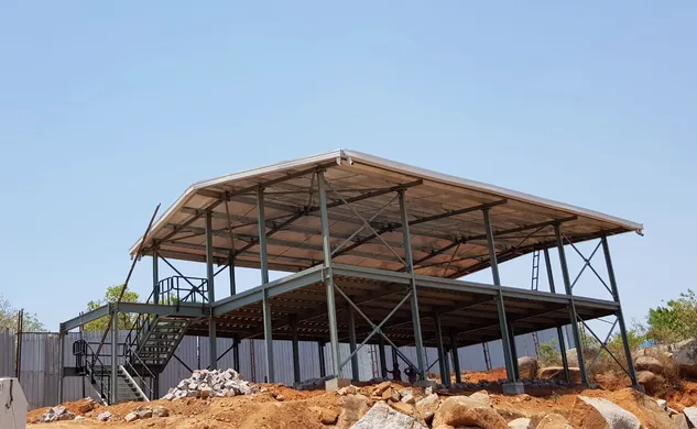 Mezzanine deck with staircase and platform