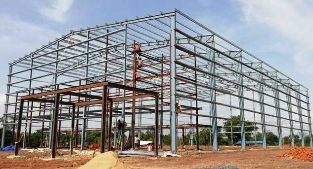 Mezzanine-ready heavy steel frame